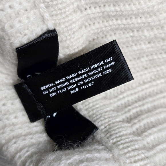 Aqua Bloomingdale’s 100% Cashmere Mock Neck Colorblock Navy Pink Sweater Med NWT - Picture 6 of 8